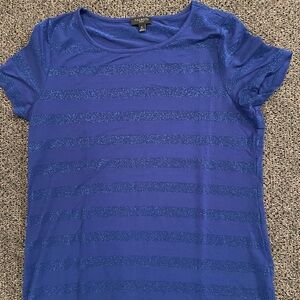 Talbots Petite Glittered Short Sleeve Blouse, Size Sp